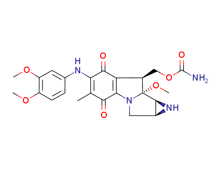 Azirino[2,3:3,4]pyrrolo[1,2-a]indole-4,7-dione, 8-[[(aminocarbonyl)oxy]methyl]-6-[(3,4-dimethoxyphenyl)amino]-1, 1a,2,8,8a,8b-hexahydro-8a-methoxy-5-methyl-, [1aR-(1a.alpha., 8.beta.,8a.alpha.,8b.alph