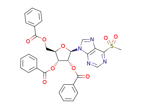 Molecular Structure of 69359-20-2 (6-methylsulfonyl-9-(2',3',5'-tri-O-benzoyl-β-D-ribofuranosyl)-purine)