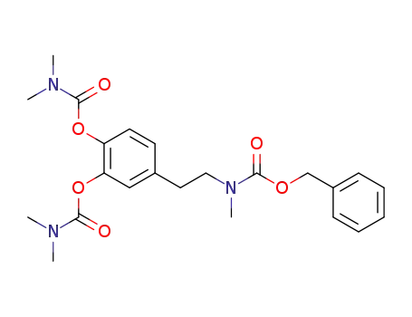Molecular Structure of 89878-16-0 (Carbamic acid, dimethyl-,
4-[2-[methyl[(phenylmethoxy)carbonyl]amino]ethyl]-1,2-phenylene ester)