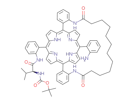 α-5,15-<o,o'-(dodecanediamido)diphenyl>:β-10-<o-(t-butoxycarbonyl-L-valinamido)phenyl>-β-20-(o-aminophenyl)porphyrin