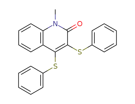 Molecular Structure of 141945-68-8 (1-methyl-3,4-bis(phenylsulfanyl)quinolin-2(1H)-one)