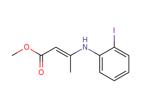 Molecular Structure of 128942-80-3 (2-Butenoic acid, 3-[(2-iodophenyl)amino]-, methyl ester)
