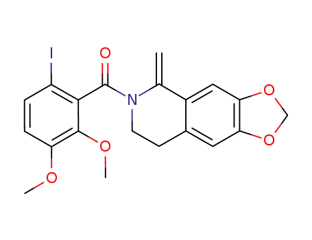 1-methylidene-2-(2',3'-dimethoxy-6'-iodobenzoyl)-6,7-methylenedioxy-1,2,3,4-tetrahydroisoquinoline
