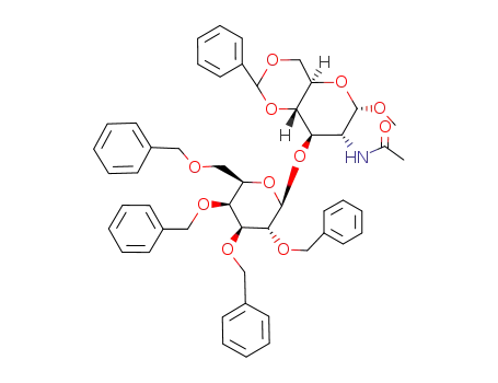 Methyl O-(2,3,4,6-tetra-O-benzyl-β-D-galactopyranosyl)-(1->3)-2-acetamido-4,6-O-benzylidene-2-deoxy-α-D-glucopyranoside