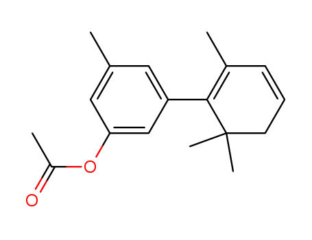 Molecular Structure of 126727-42-2 (Phenol, 3-methyl-5-(2,6,6-trimethyl-1,3-cyclohexadien-1-yl)-, acetate)
