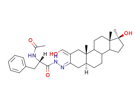 Molecular Structure of 78917-99-4 (3-N'-acetylphenylalanylhydrazone of 2-hydroxymethylene-17β-hydroxy-17α-methylandrostane)