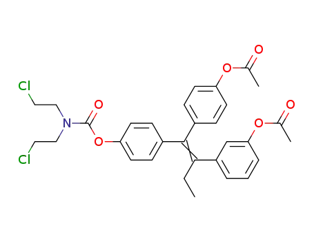 E,Z-1-<4-(N,N-bis-β-chloroethylcarbamoyloxy)-phenyl>-1-(4-acetoxyphenyl)-2-(3-acetoxyphenyl)-but-1-ene