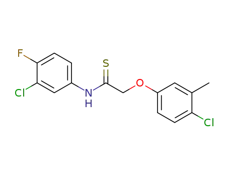 Molecular Structure of 141079-29-0 (Ethanethioamide,
N-(3-chloro-4-fluorophenyl)-2-(4-chloro-3-methylphenoxy)-)
