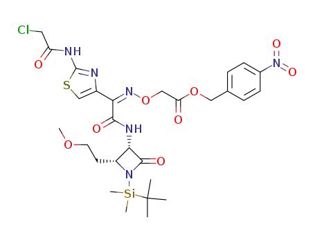 (3S,4R)-3-<2-(2-chloroacetamidothiazol-4-yl)-(Z)-2-(4-nitrobenzyloxycarbonylmethoxyimino)acetamido>-4-(2-methoxyethyl)-1-tertbutyldimethylsilyl-2-azetidinone