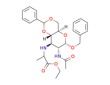 benzyl 2-acetamido-4,6-O-benzylidene-2,3-dideoxy-3-<<L-1-(ethoxycarbonyl)ethyl>amino>-α-D-glucopyranoside