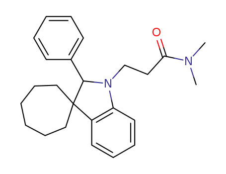 Molecular Structure of 110962-32-8 (1'-(2-dimethylcarbamoylethyl)-2'-phenylspiro<cycloheptane-1,3'-indoline>)