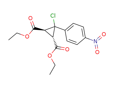Molecular Structure of 108604-19-9 ((1S,2S)-3-Chloro-3-(4-nitro-phenyl)-cyclopropane-1,2-dicarboxylic acid diethyl ester)