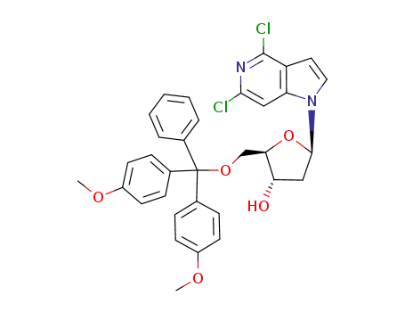 4,6-Dichloro-1-(2-deoxy-β-D-erythro-pentofuranosyl)-5'-O-(4,4'-dimethoxytrityl)-1H-pyrrolo<3,2-c>pyridine