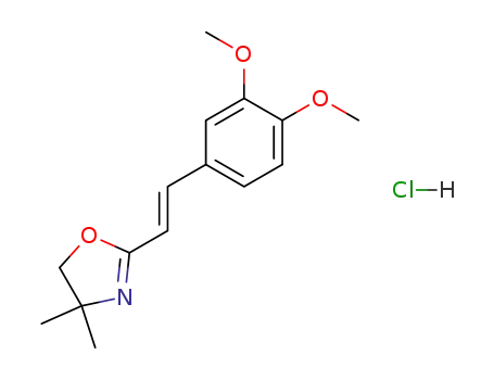 Molecular Structure of 100098-81-5 (2-[(E)-2-(3,4-dimethoxyphenyl)ethenyl]-4,4-dimethyl-4,5-dihydro-1,3-oxazole hydrochloride)