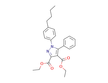 Molecular Structure of 96722-92-8 (diethyl 1-(4-butylphenyl)-5-phenyl-1H-pyrazole-3,4-dicarboxylate)
