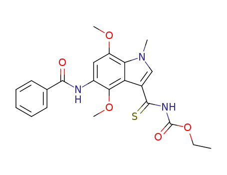(5-Benzoylamino-4,7-dimethoxy-1-methyl-1H-indole-3-carbothioyl)-carbamic acid ethyl ester