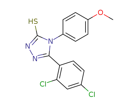 Molecular Structure of 93677-88-4 (3H-1,2,4-Triazole-3-thione,
5-(2,4-dichlorophenyl)-2,4-dihydro-4-(4-methoxyphenyl)-)