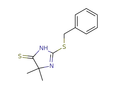 Molecular Structure of 124876-23-9 (S<sup>(2)</sup>-benzyl-5,5-dimethyldithiohydantoin)