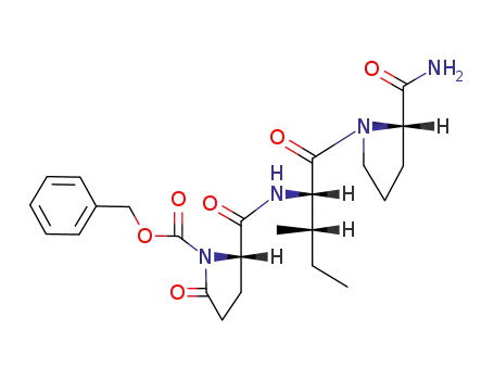 Molecular Structure of 78058-10-3 (L-Prolinamide, 5-oxo-1-[(phenylmethoxy)carbonyl]-L-prolyl-L-isoleucyl-)