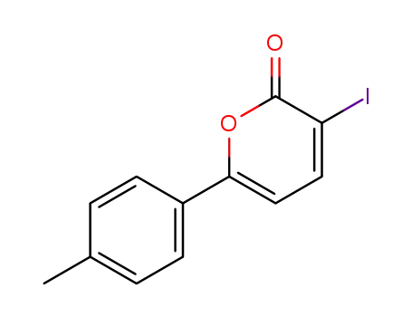Molecular Structure of 5186-22-1 (2H-Pyran-2-one, 3-iodo-6-(4-methylphenyl)-)