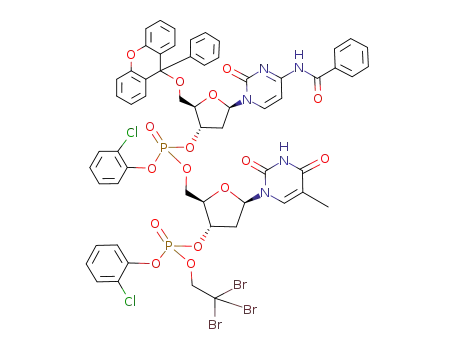 Molecular Structure of 79526-65-1 (C<sub>59</sub>H<sub>50</sub>Br<sub>3</sub>Cl<sub>2</sub>N<sub>5</sub>O<sub>16</sub>P<sub>2</sub>)