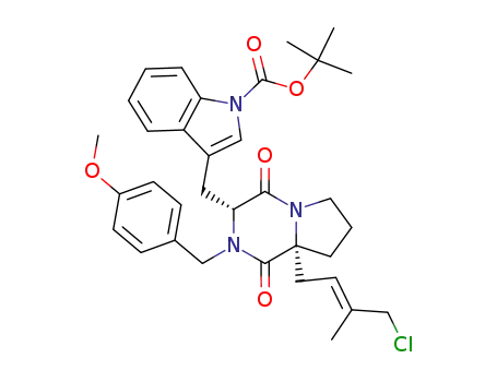 3-[(R)-8a-((E)-4-Chloro-3-methyl-but-2-enyl)-2-(4-methoxy-benzyl)-1,4-dioxo-octahydro-pyrrolo[1,2-a]pyrazin-3-ylmethyl]-indole-1-carboxylic acid tert-butyl ester