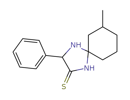 Molecular Structure of 111013-69-5 (7-Methyl-3-phenyl-1,4-diaza-spiro[4.5]decane-2-thione)