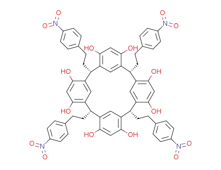 2,8,14,20-tetrakis<2-(4-nitrophenyl)ethyl>pentacyclo<19.3.1.1<sup>3,7</sup>.1<sup>9,13</sup>.1<sup>15,19</sup>>octacosa-1(25),3,5,7(28),9,11,13(27),15,17,19(26),21,23-dodecaene-4,6,10,12,16,18,22,24-octol