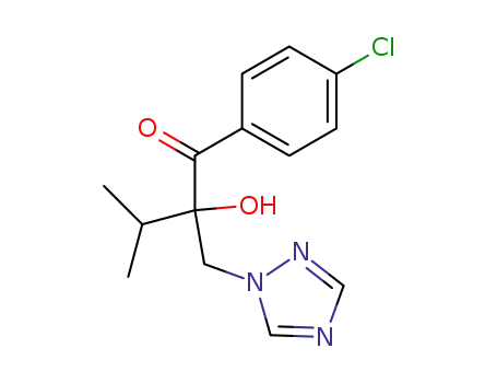 Molecular Structure of 94147-51-0 (1-Butanone, 1-(4-chlorophenyl)-2-hydroxy-3-methyl-2-(1H-1,2,4-triazol-1-ylmethyl)-)