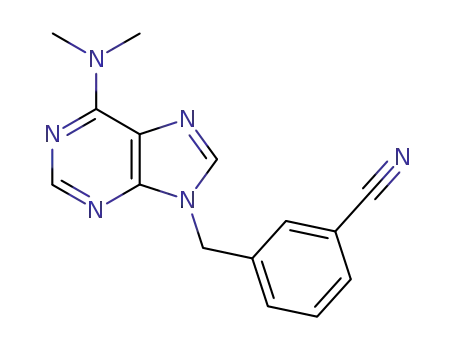 Molecular Structure of 112089-20-0 (3-{[6-(dimethylamino)-9H-purin-9-yl]methyl}benzonitrile)