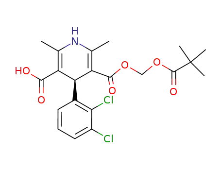 Molecular Structure of 164263-06-3 ((S)-4-(2,3-dichlorophenyl)-1,4-dihydro-2,6-dimethyl-5-pivaloyloxymethoxycarbonyl-3-pyridinecarboxylic acid)