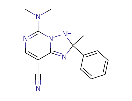 Molecular Structure of 103830-86-0 ([1,2,4]Triazolo[1,5-c]pyrimidine-8-carbonitrile,
5-(dimethylamino)-2,3-dihydro-2-methyl-2-phenyl-)