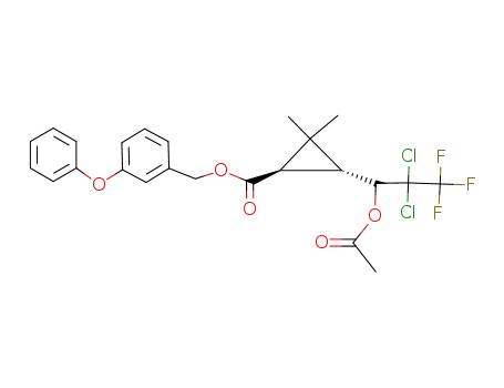 Molecular Structure of 107686-50-0 ((3-phenoxyphenyl)methyl (1RS,3SR)-3-(1-acetoxy-2,2-dichloro-3,3,3-trifluoropropyl)-2,2-dimethylcyclopropanecarboxylate)