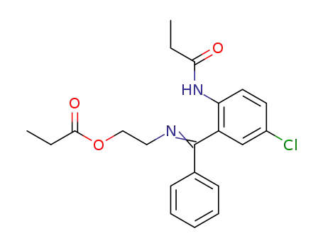Molecular Structure of 76303-59-8 (Propanamide,
N-[4-chloro-2-[[[2-(1-oxopropoxy)ethyl]imino]phenylmethyl]phenyl]-)