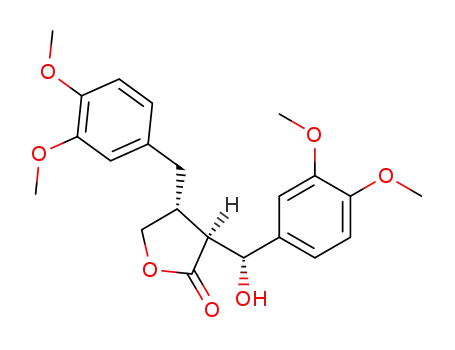 (-)-(3S,4R,6R)-3-(3',4'-dimethoxy-α-hydroxybenzyl)-4-<3'',4''-dimethoxybenzyl>butyrolactone