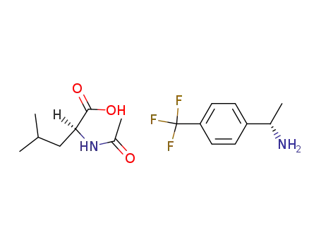 Molecular Structure of 84499-82-1 ((S)-2-Acetylamino-4-methyl-pentanoic acid; compound with (S)-1-(4-trifluoromethyl-phenyl)-ethylamine)
