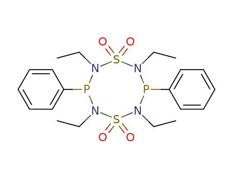 Molecular Structure of 76086-49-2 (2.4.6.8-Tetraethyl-3.7-diphenyl-1λ<sup>6</sup>,5λ<sup>6</sup>-dithia-2.4.6.8-tetraaza-3.7-diphosphorocin-1.1.5.5.tetroxid)