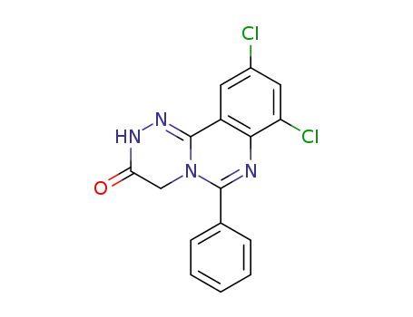 Molecular Structure of 89782-47-8 (2H-[1,2,4]Triazino[4,3-c]quinazolin-3(4H)-one, 8,10-dichloro-6-phenyl-)