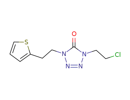 Molecular Structure of 69049-05-4 (1-(2-chloroethyl)-1,4-dihydro-4-<2-(2-thienyl)ethyl>-5H-tetrazol-5-one)