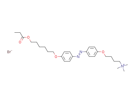 Trimethyl-(4-{4-[4-(6-propionyloxy-hexyloxy)-phenylazo]-phenoxy}-butyl)-ammonium; bromide