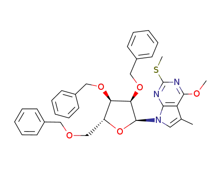 4-Methoxy-5-methyl-2-methylthio-7-(2',3',5'-tri-O-benzyl-α-D-ribofuranosyl)pyrrolo<2,3-d>pyrimidin