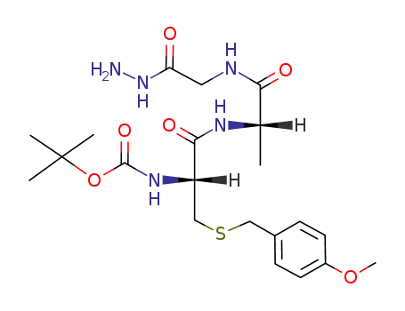 Molecular Structure of 86895-16-1 ([(R)-1-[(S)-1-(Hydrazinocarbonylmethyl-carbamoyl)-ethylcarbamoyl]-2-(4-methoxy-benzylsulfanyl)-ethyl]-carbamic acid tert-butyl ester)