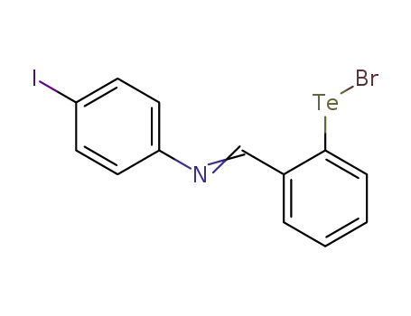 Molecular Structure of 130191-26-3 (2-(4'-iodophenyliminomethinyl)phenyltellurenyl bromide)