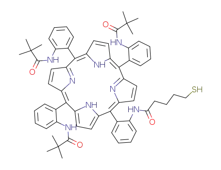meso-β-<o-(6-mercaptopentanamido)phenyl>-α,α,α-tris<(o-pyvalamido)phenyl>porphyrin