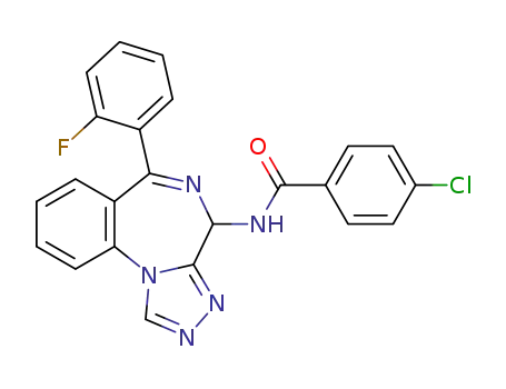 6-(2-Fluorophenyl)-4-(4-chlorophenyl)carbonylamino-4H-s-triazolo[4,3-a]-1,4-benzodiazepine