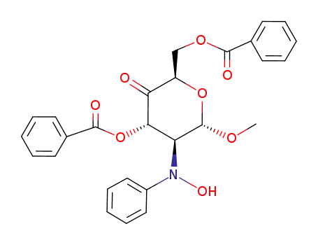 methyl 3,6-di-O-benzoyl-2-deoxy-2-(N-hydroxy-N-phenylamino)-α-D-arabino-hexopyranosid-4-ulose