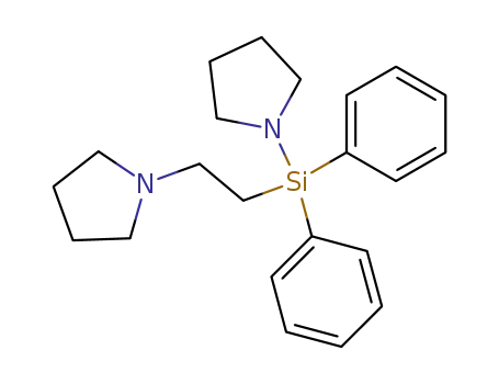 Molecular Structure of 72385-48-9 (Pyrrolidine, 1-[diphenyl[2-(1-pyrrolidinyl)ethyl]silyl]-)