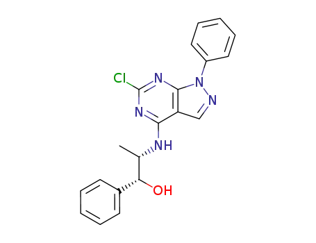 Molecular Structure of 132537-81-6 (<S-(R*,S*)>-α-<1-<(1-phenyl-6-chloro-1H-pyrazolo<3,4-d>pyrimidin-4-yl)amino>ethyl>benzenemethanol)