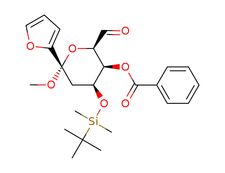 Benzoic acid (2R,3R,4S,6S)-4-(tert-butyl-dimethyl-silanyloxy)-2-formyl-6-furan-2-yl-6-methoxy-tetrahydro-pyran-3-yl ester