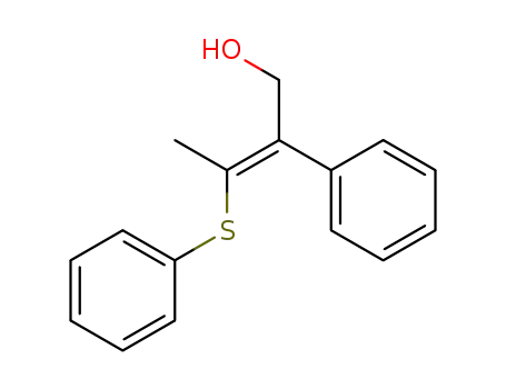 Molecular Structure of 119044-24-5 ((E)-2-phenyl-3-phenylthio-but-2-ene-1-ol)
